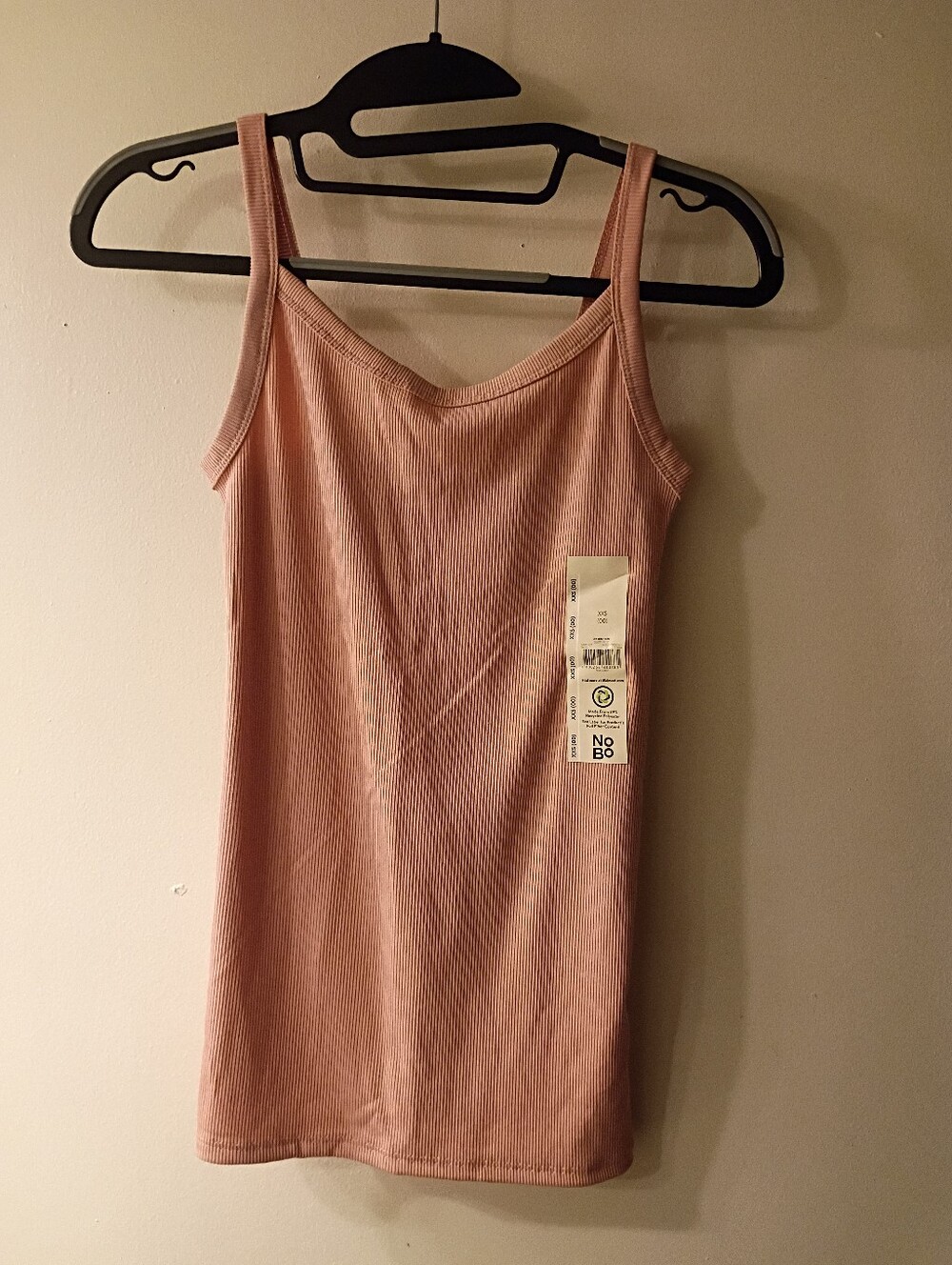 NWT No Boundaries Ribbed Cami XXS 00 Dusty Rose Stretch Tank